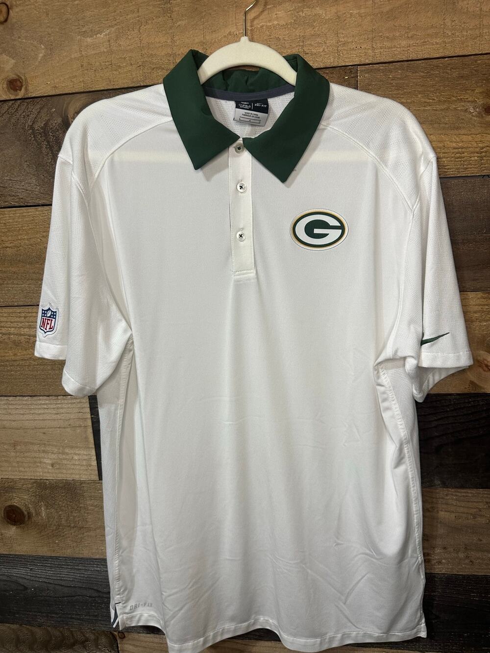NIKE NFL ONFIELD APPAREL Men’s Green Bay Packers Polo Shirt Size L EUC